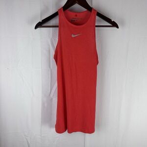 NIKE Golf DRI-FIT Racerback Tank Top Womens Small Orange 831428 Center Swoosh‎